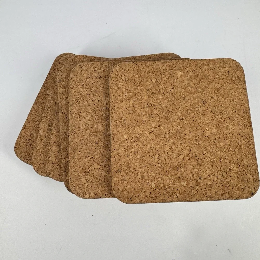 Floral Cork‎ Backed Drink Coasters Set of 10 Square Colorful Flower Print